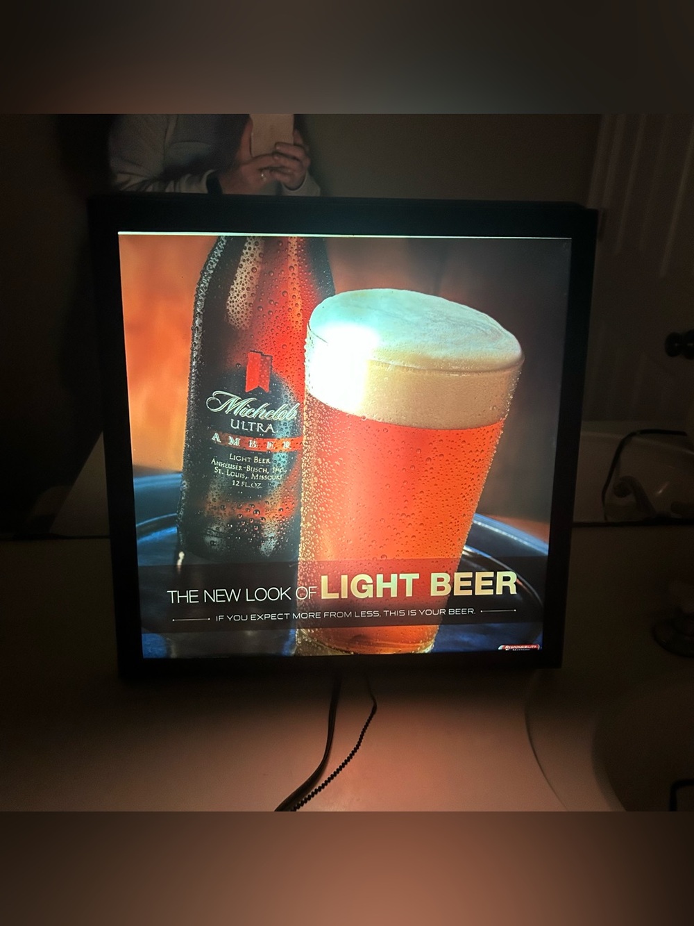 vintage Michelob Ultra Amber light-up bar sign from approximately 2006.